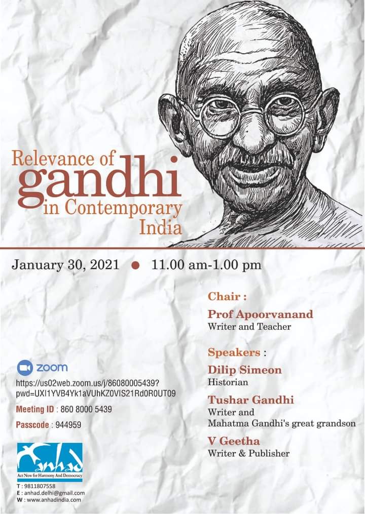Relevance of Gandhi in temporary India-Webinar