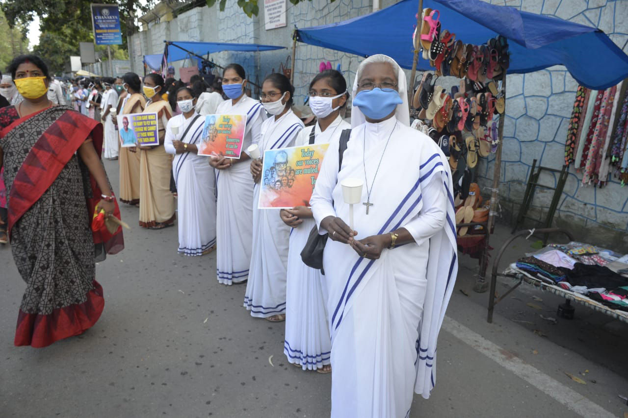 Ranchi Human Chain for Fr.Stan Swamy