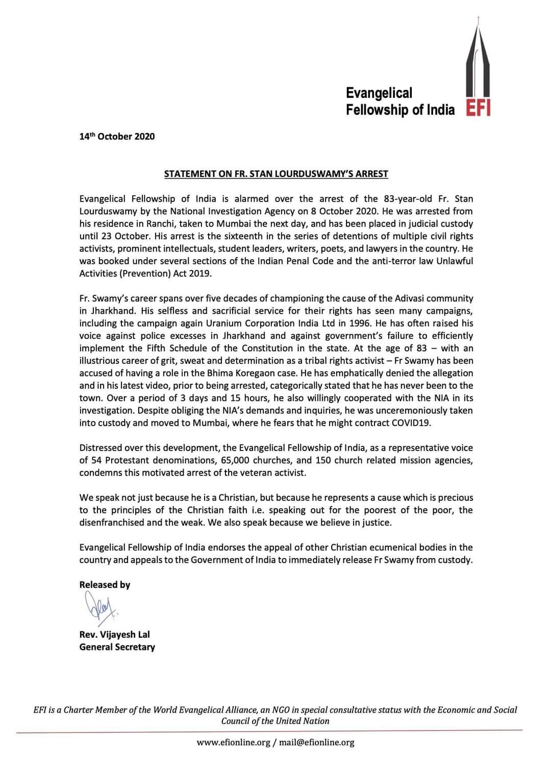 EFI statement
